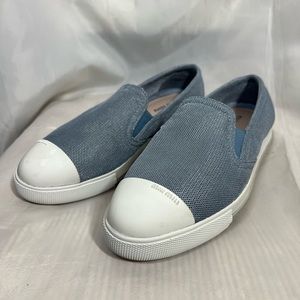 Miu Miu designer light blue slip on trainer flats size 36 (US6)